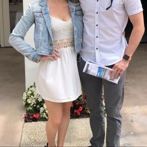 White lace topshop dress